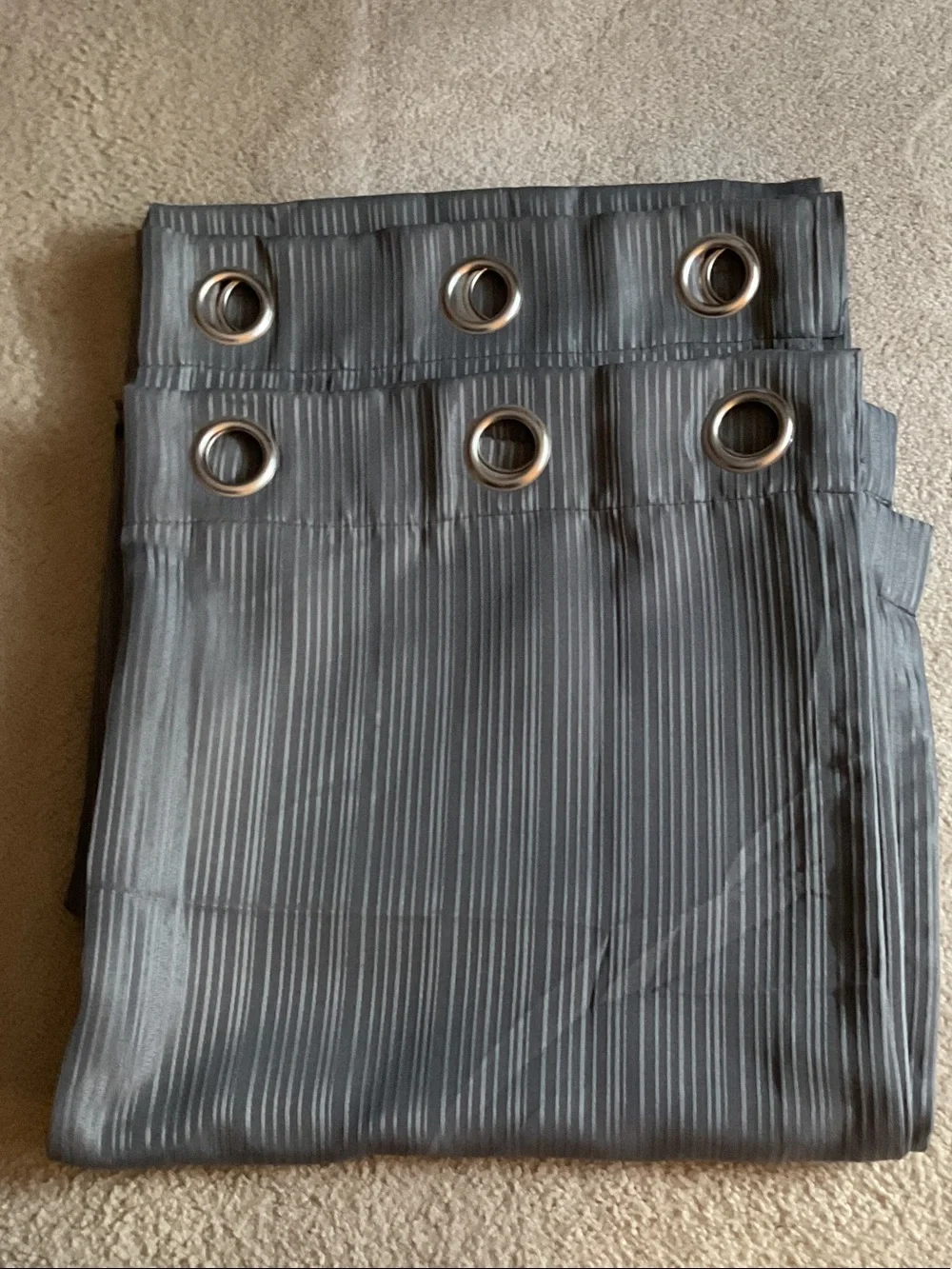 Gray Grommet Curtain Panels, Set of 2